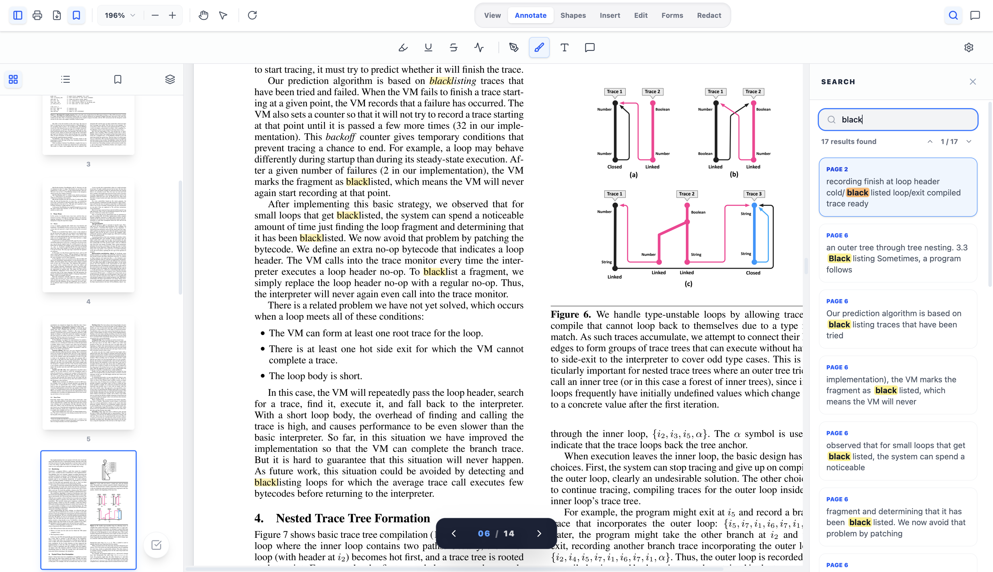 Logic Flow PDF Viewer : recherche plein-texte dans un document PDF.